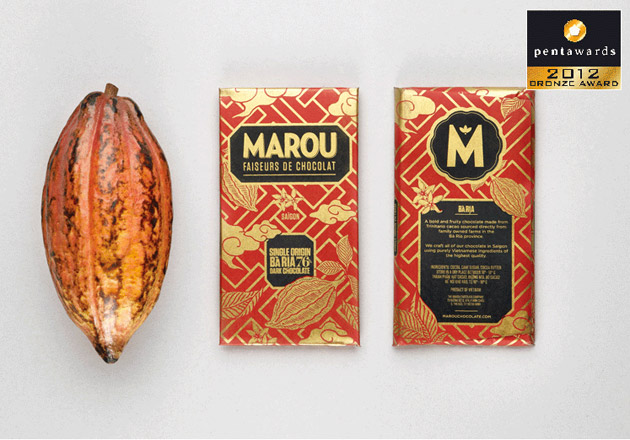 Packaging creativo. Chocolate Marou. 